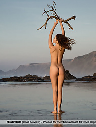 Alisa G White aka Vika A completely naked on beach
